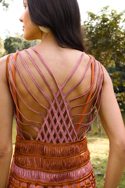 VESTIDO MIDI DE CROCHET ARAGUAIA - Rose e Caramelo