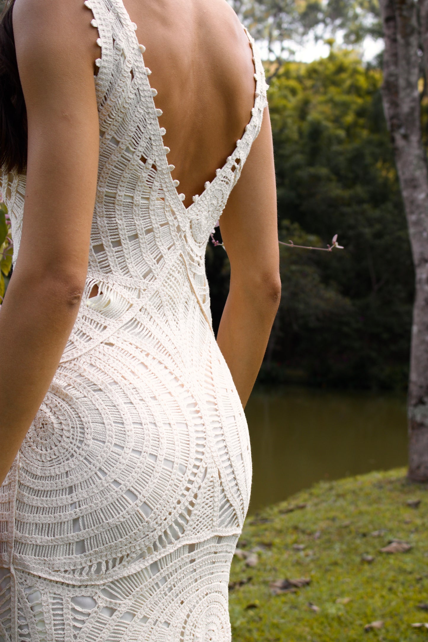 VESTIDO LONGO DE CROCHET XINGUARA - Off White