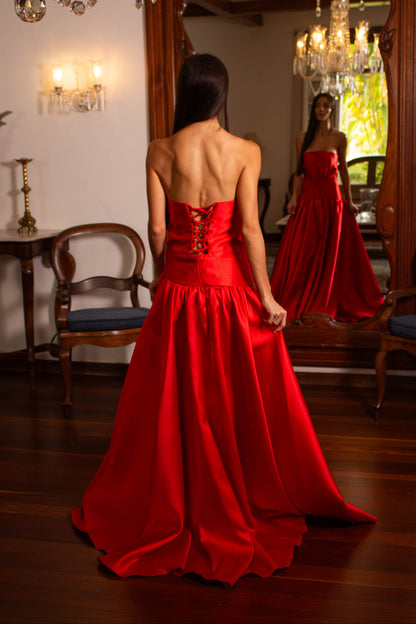 VESTIDO HOLAMBRA -  Vermelho
