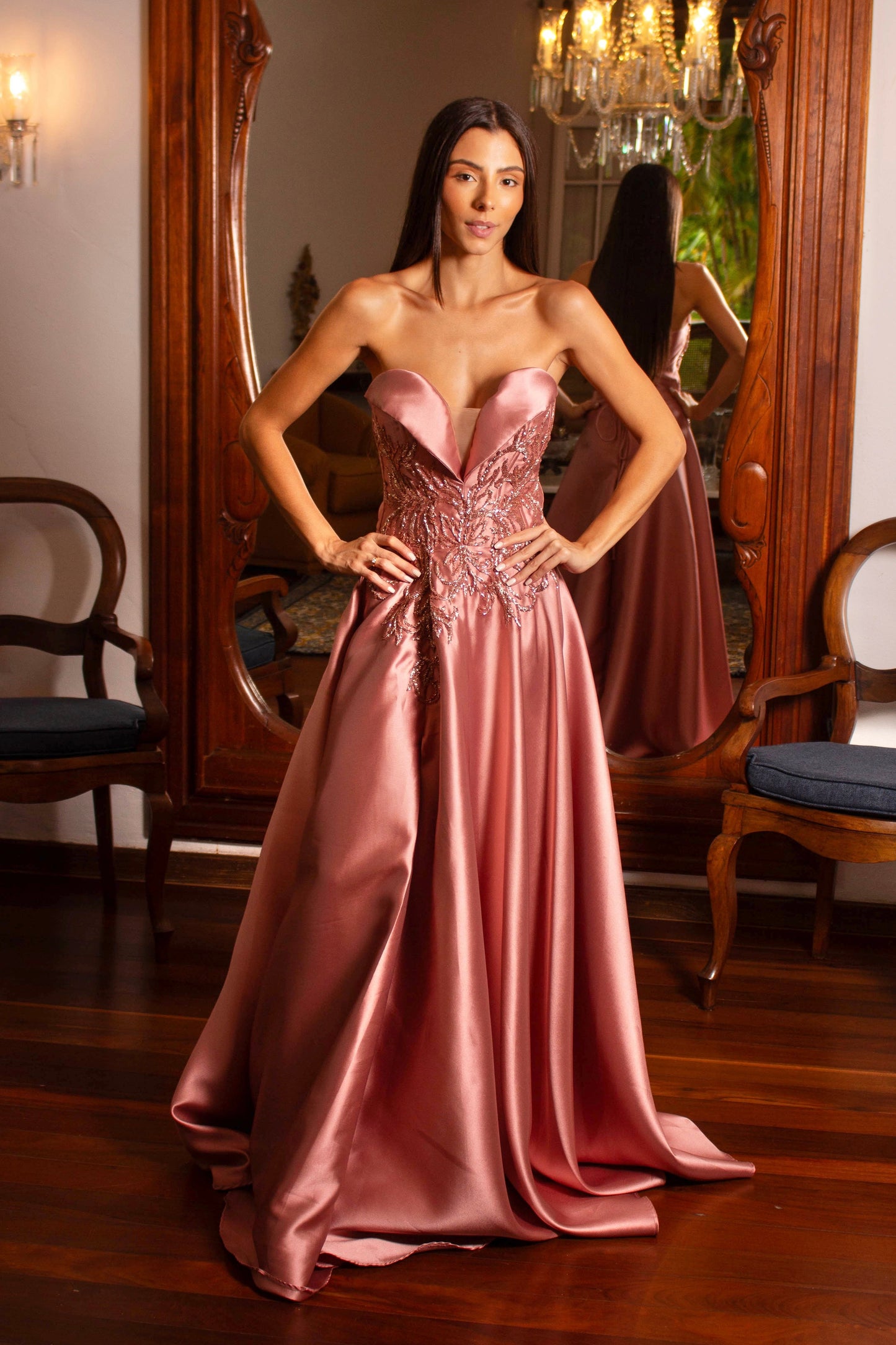 VESTIDO CORDES - Rosê