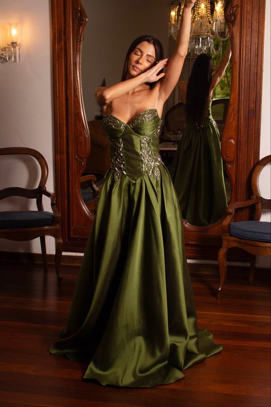 VESTIDO COPENHAGUE - Verde Oliva