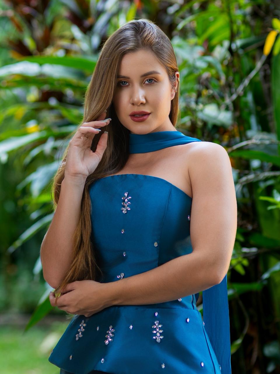 VESTIDO JADE - Azul Petróleo